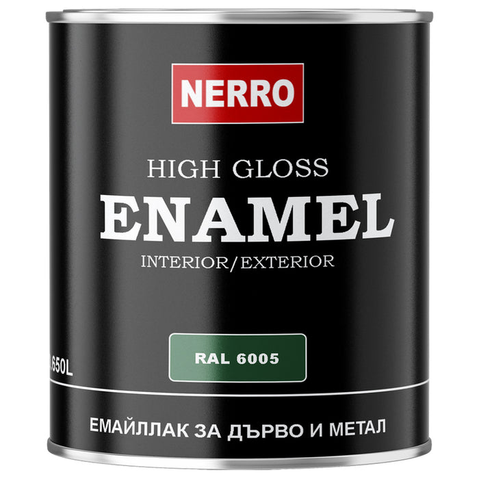 ЕМАЙЛЛАК ЗА ДЪРВО И МЕТАЛ RAL 6005 ТЗЕЛЕН 0.650 L NERRO