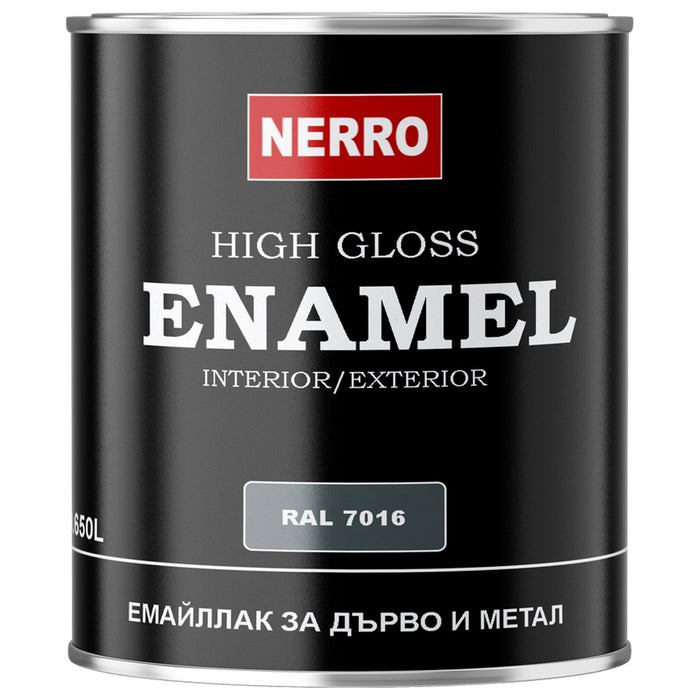 ЕМАЙЛЛАК ЗА ДЪРВО И МЕТАЛ RAL 7016 АНТРАЦИТ 0.650 L NERRO