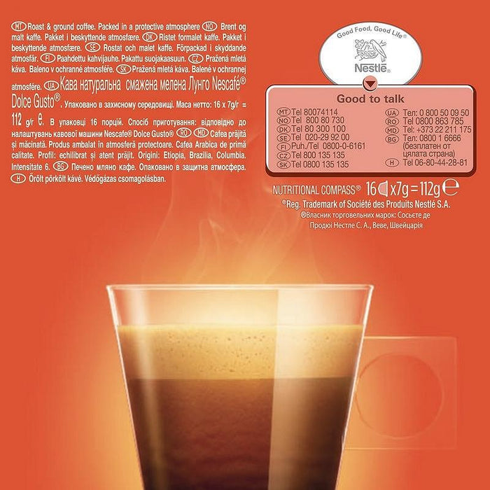 Кафе NESCAFE® Dolce Gusto® CAFFE LUNGO 16 КАПСУЛИ
