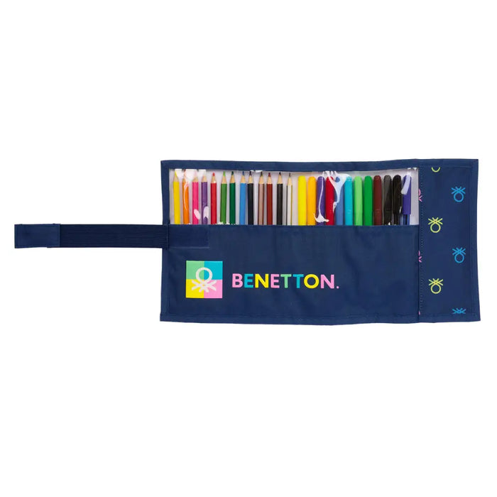 Несесер за моливи Benetton Cool Морско син 7 x 20 x 7 cm