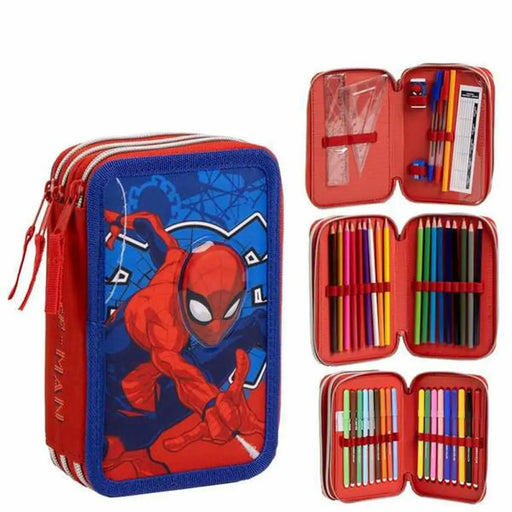 Несесер за моливи Spider-Man Син 12,5 x 6,5 x 19,5 cm