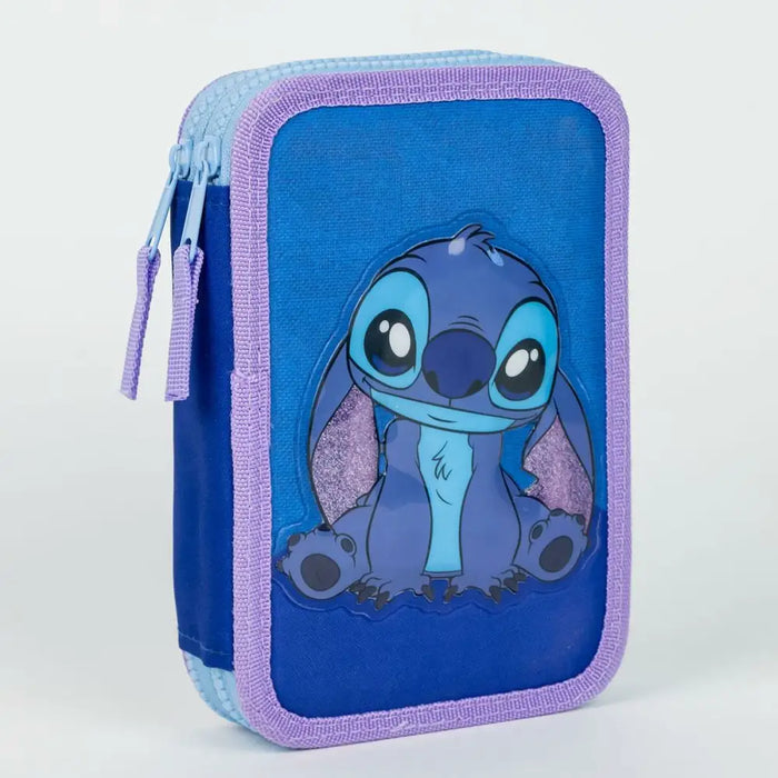 Несесер за моливи Stitch Син 12,5 x 19,5 x 4,5 cm