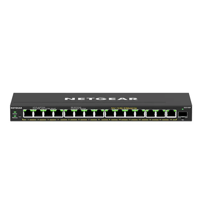 NETGEAR 16PT GE Plus Switch W/ POE +