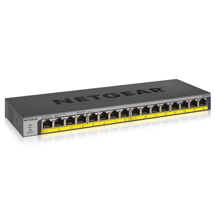 NETGEAR 16PT POE/POE + GIGABIT НЕУПРАВЛЯВАН СУИЧ