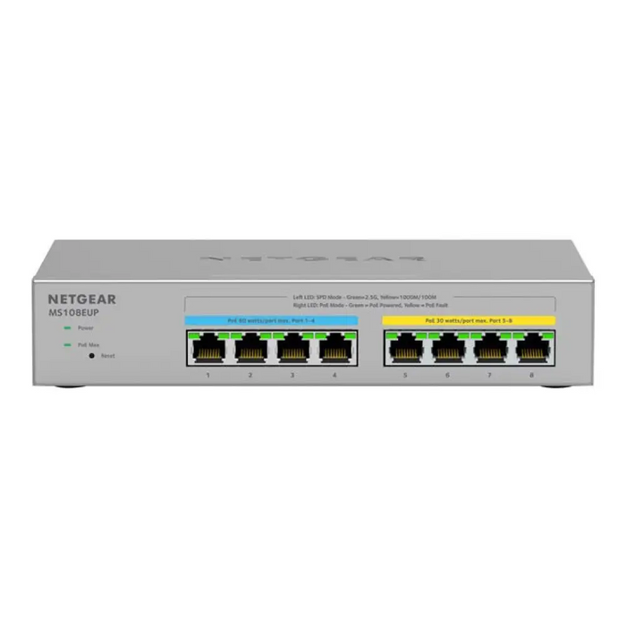 NETGEAR MS108EUP 8-Port Ultra60 PoE + + Multi-Gigabit 2.5G