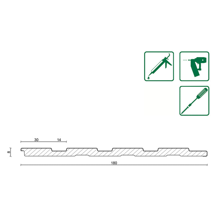 3D MDF СТЕННИ ПАНЕЛИ NEUHOFER WALLY БЕТОН 267Х18Х0.8 CM