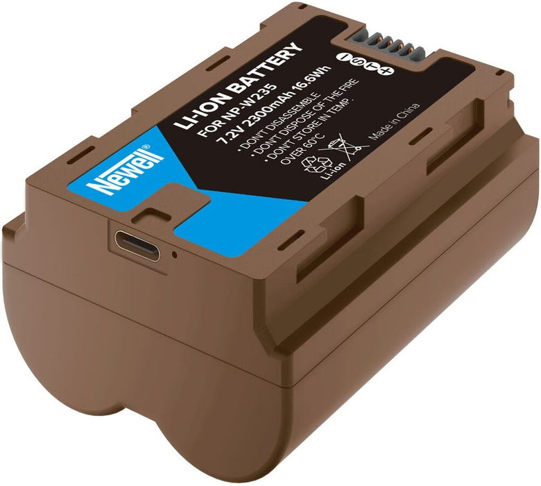 Батерия Newell - NP-W235 USB-C, заместител на Fujifilm NP-W235, кафява