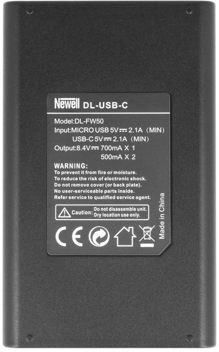 Зарядно устройство Newell - DL-USB-C, NP-FW50, 2 гнезда
