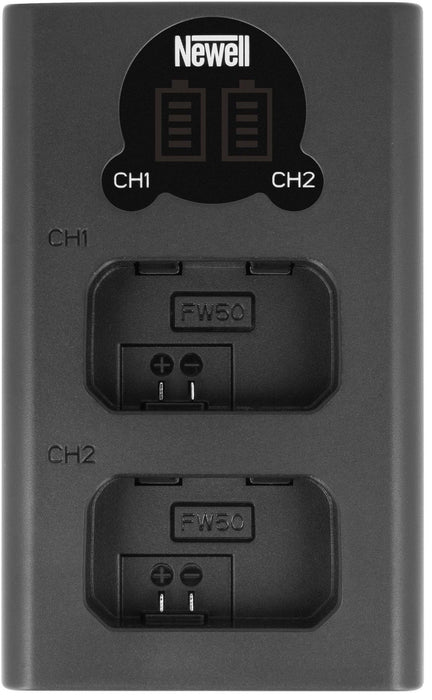 Зарядно устройство Newell - DL-USB-C, NP-FW50, 2 гнезда