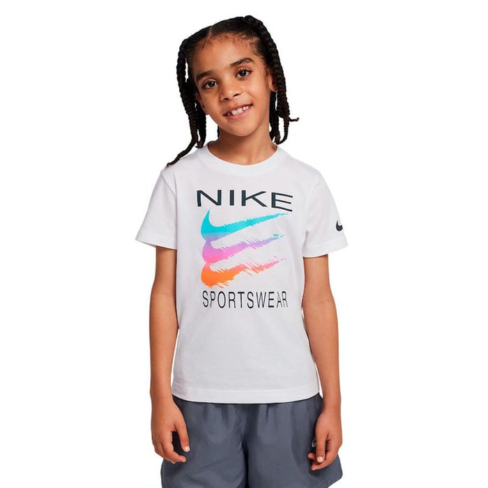 Детски Тениска с къс ръкав Nike Sportswear Swoosh Бял
