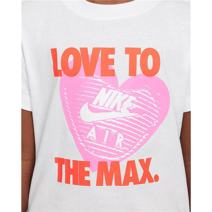Детски Тениска с къс ръкав Nike Nkg Love To The Max Graphic Te Бял