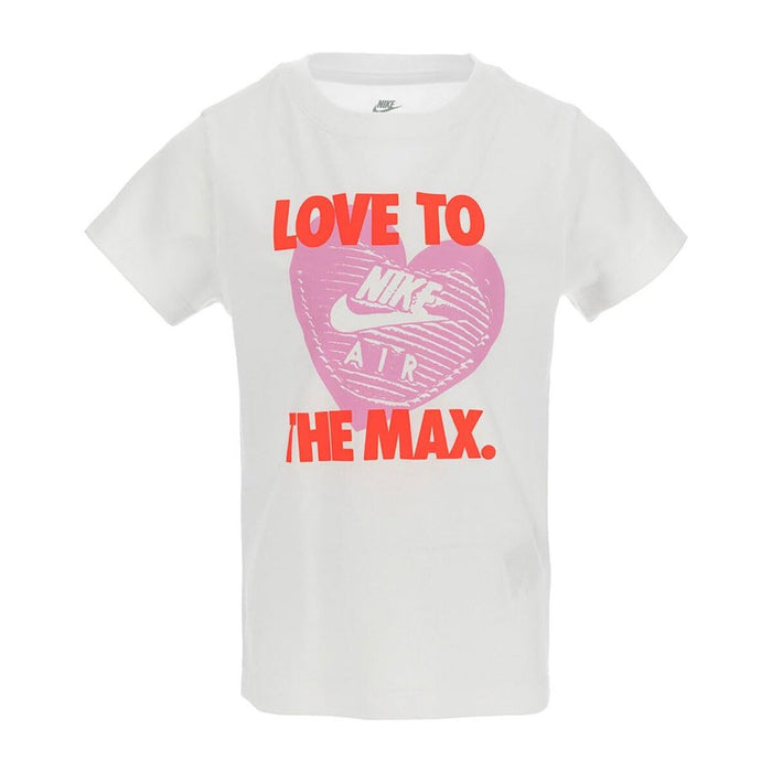 Детски Тениска с къс ръкав Nike Nkg Love To The Max Graphic Te Бял
