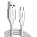 Никелиран USB-C кабел UGREEN QC3.0 0.5m бял