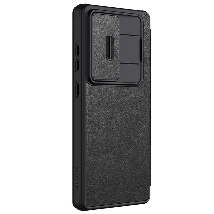 Калъф Nillkin Qin Pro за Samsung Galaxy S25 Ultra с капак и капак за камера - черен