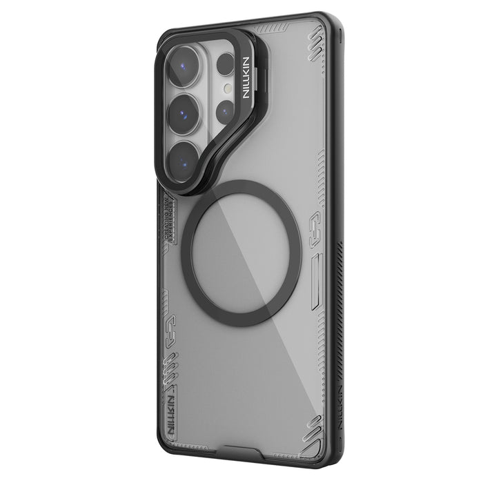 Nillkin Iceblade Prop Магнитен Кейс с Калъф за Камера и Поставка, Съвместим с MagSafe за Samsung Galaxy S26 Ultra - Прозрачен Черен