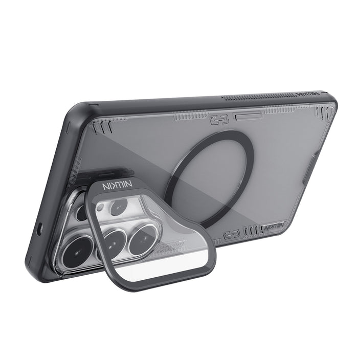 Nillkin Iceblade Prop Магнитен Кейс с Калъф за Камера и Поставка, Съвместим с MagSafe за Samsung Galaxy S26 Ultra - Прозрачен Черен
