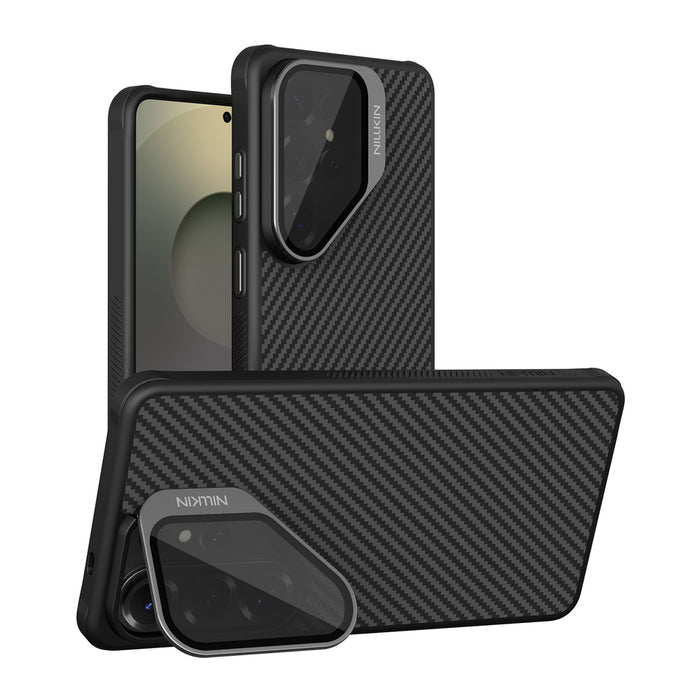 Nillkin CarboProp Магнитен Кейс с Калъф за Камера и Поставка, Съвместим с MagSafe за Samsung S26 Ultra - Черен