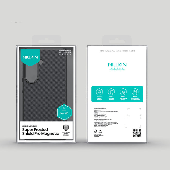 Nillkin Super Frosted Shield Pro Магнитен Калъф, Съвместим с MagSafe за Samsung Galaxy S26 - Черен