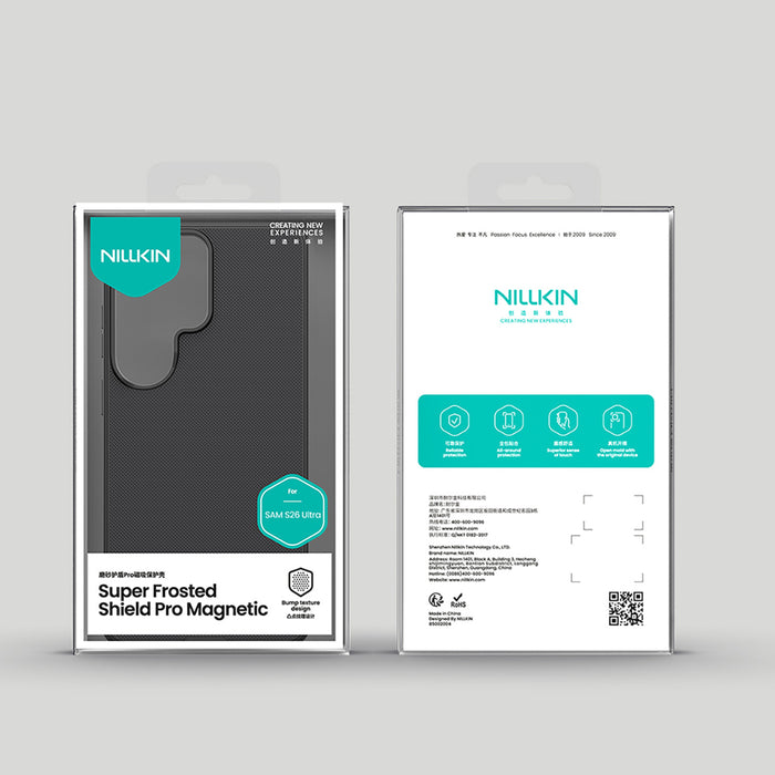 Nillkin Super Frosted Shield Pro Магнитен Калъф, Съвместим с MagSafe за Samsung Galaxy S26 Ultra - Черен