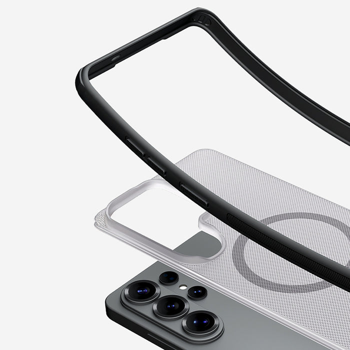 Nillkin Super Frosted Shield Pro Магнитен Калъф, Съвместим с MagSafe за Samsung Galaxy S26 Ultra - Прозрачен Черен