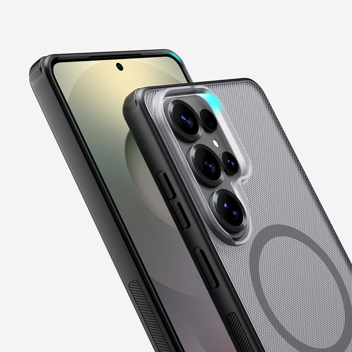Nillkin Super Frosted Shield Pro Магнитен Калъф, Съвместим с MagSafe за Samsung Galaxy S26 Ultra - Прозрачен Черен