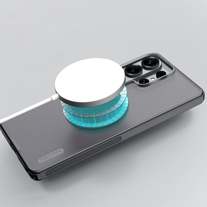 Nillkin Super Frosted Shield Pro Магнитен Калъф, Съвместим с MagSafe за Samsung Galaxy S26 Ultra - Прозрачен Черен