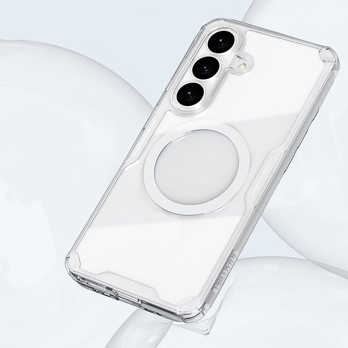 Nillkin Nature TPU Pro калъф, съвместим с MagSafe за Samsung Galaxy S26 - бял