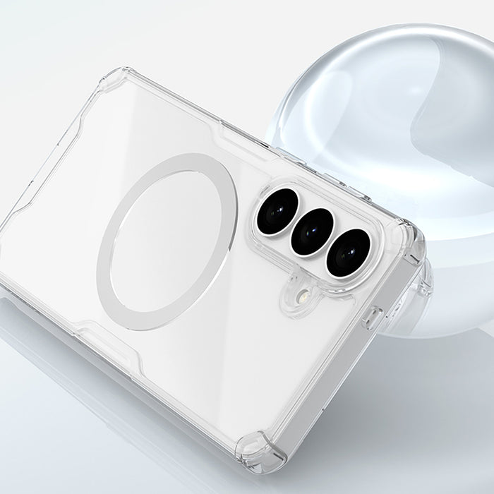 Nillkin Nature TPU Pro калъф, съвместим с MagSafe за Samsung Galaxy S26 - бял