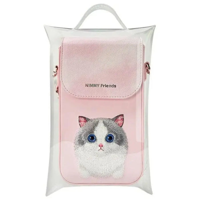 Nimmy Big Eyed Pet 2.0 Котешка чанта за телефон - розова