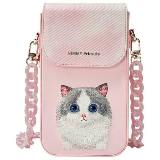 Nimmy Big Eyed Pet 2.0 Котешка чанта за телефон - розова