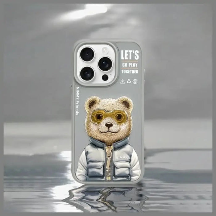 Nimmy Cool&Cute 2.0 Bear Case за iPhone 15 Pro Max - сив