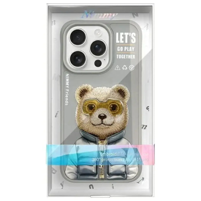 Nimmy Cool&Cute 2.0 Bear Case за iPhone 15 Pro - сив