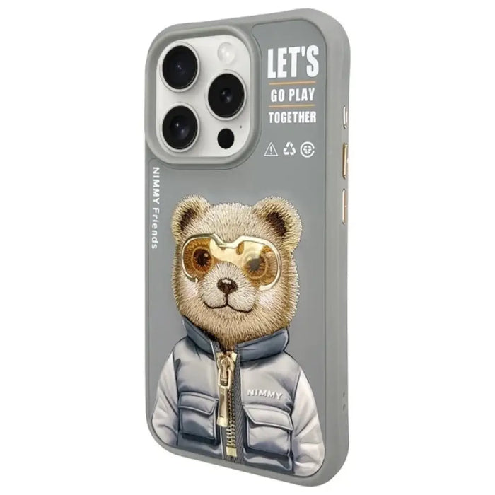Nimmy Cool&Cute 2.0 Bear Case за iPhone 15 Pro - сив