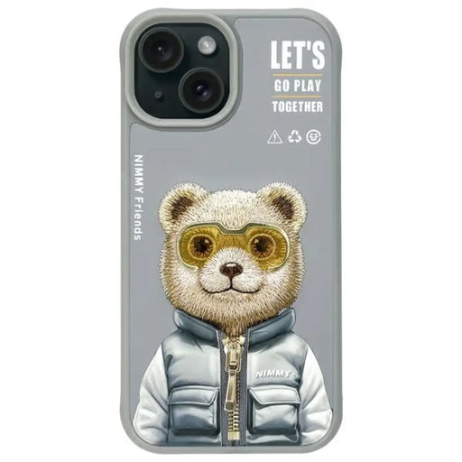 Nimmy Cool&Cute 2.0 Bear Case за iPhone 15 - сив