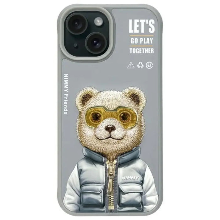 Nimmy Cool&Cute 2.0 Bear Case за iPhone 15 - сив