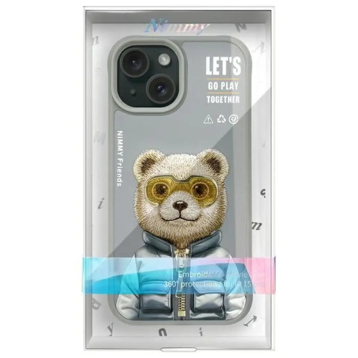 Nimmy Cool&Cute 2.0 Bear Case за iPhone 15 - сив