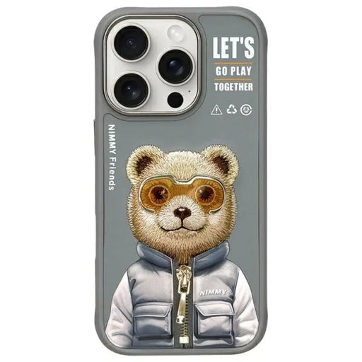 Nimmy Cool&Cute 2.0 Bear Case за iPhone 16 Pro Max - сив