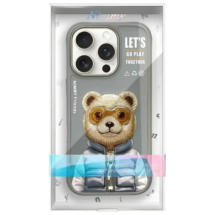 Nimmy Cool&Cute 2.0 Bear Case за iPhone 16 Pro Max - сив