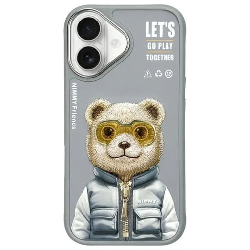 Nimmy Cool&Cute 2.0 Bear Case за iPhone 16 - сив