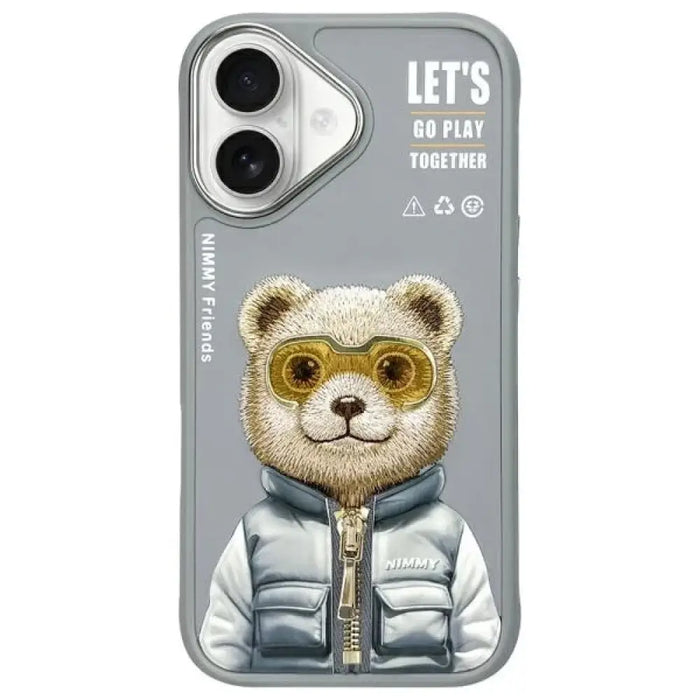 Nimmy Cool&Cute 2.0 Bear Case за iPhone 16 - сив