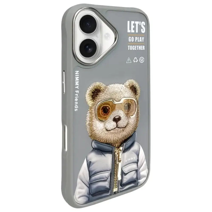 Nimmy Cool&Cute 2.0 Bear Case за iPhone 16 - сив