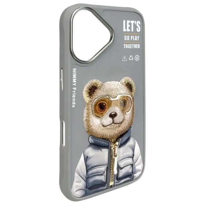 Nimmy Cool&Cute 2.0 Bear Case за iPhone 16 - сив