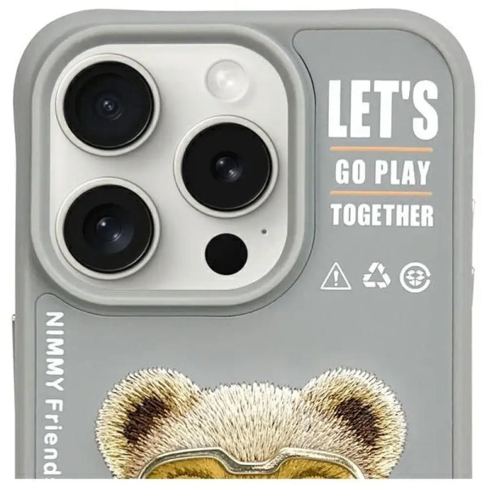 Nimmy Cool&Cute 2.0 Bear Case за iPhone 15 Pro - сив