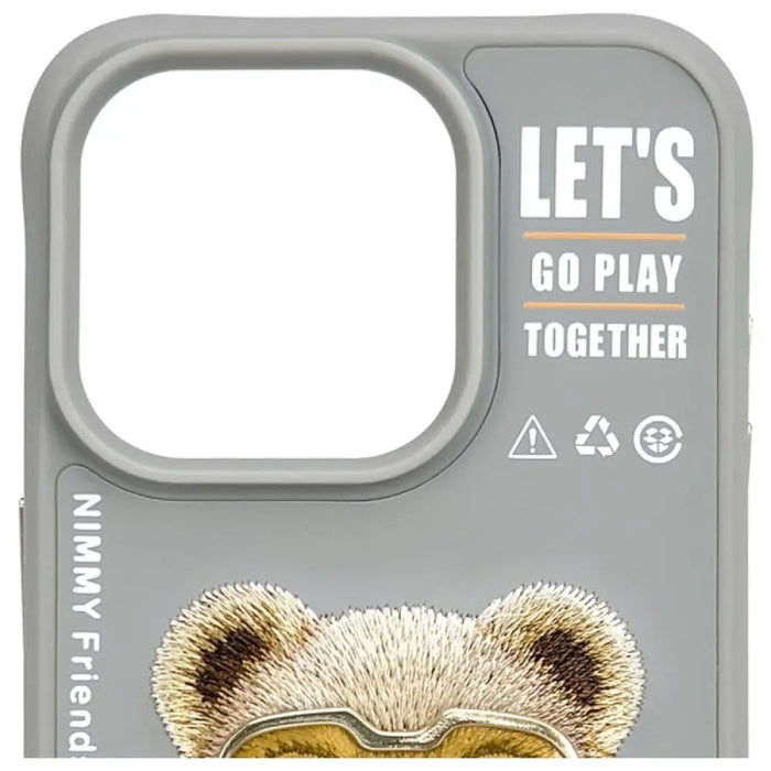 Nimmy Cool&Cute 2.0 Bear Case за iPhone 15 Pro Max - сив