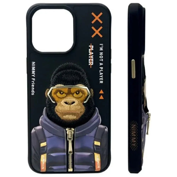 Nimmy Cool&Cute 2.0 Monkey Case за iPhone 15 Pro Max - черен