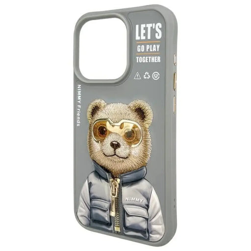 Nimmy Cool&Cute 2.0 Bear Case за iPhone 15 Pro Max - сив