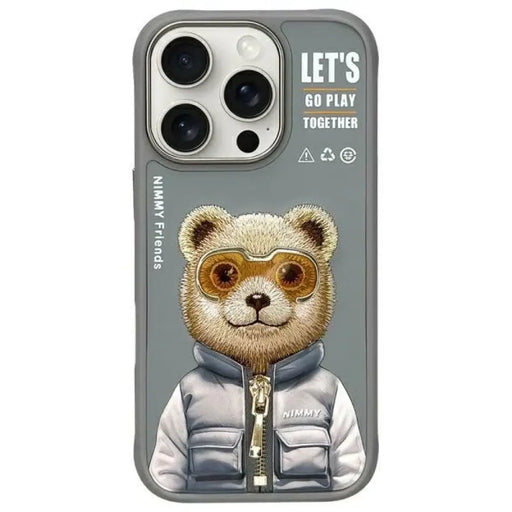 Nimmy Cool&Cute 2.0 Bear Case за iPhone 16 Pro - сив