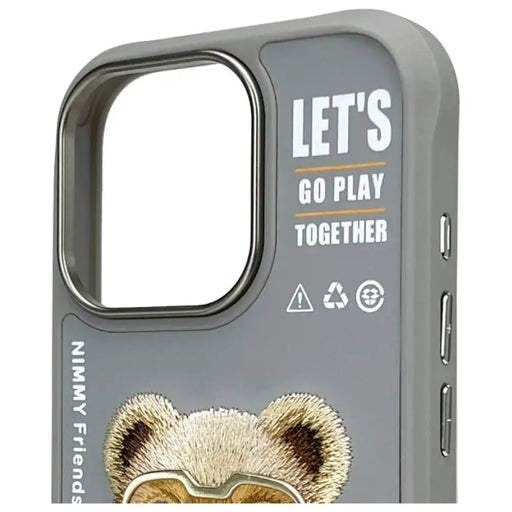 Nimmy Cool&Cute 2.0 Bear Case за iPhone 16 Pro - сив