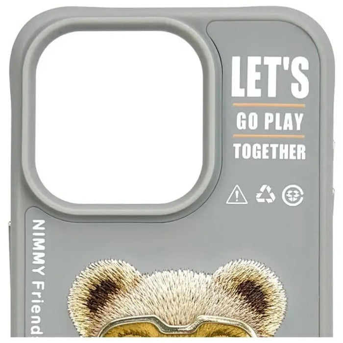 Nimmy Cool&Cute 2.0 Bear Case за iPhone 15 Pro - сив