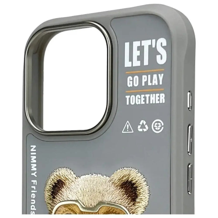 Nimmy Cool&Cute 2.0 Bear Case за iPhone 16 Pro Max - сив